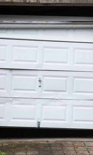 a broken sectional garage door